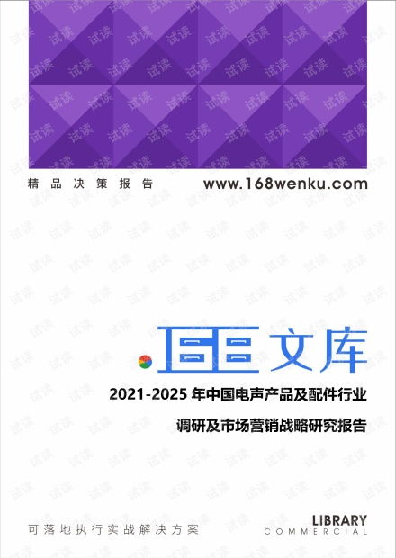 2021-2025年中國電聲產品及配件行業調研及市場營銷戰略研究報告